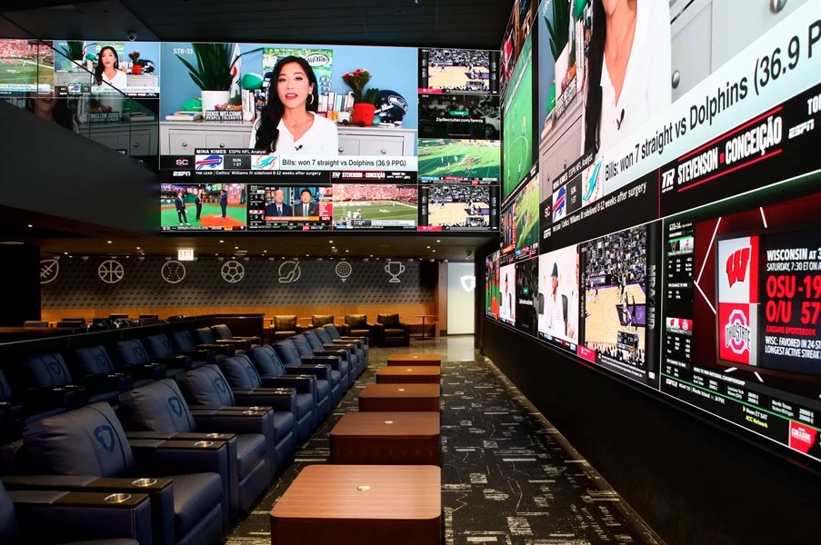 Foundation® Mount System for Barco XT installed at FanDuel Sportsbook United Center in Chicago, IL